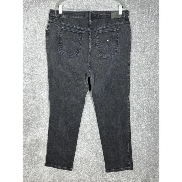Tommy Hilfiger High Waist Jeans Womens Size 22 Stretch Black Denim Straight Leg - Picture 2 of 11